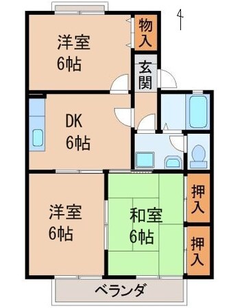 グリーングラスＢ棟の物件間取画像